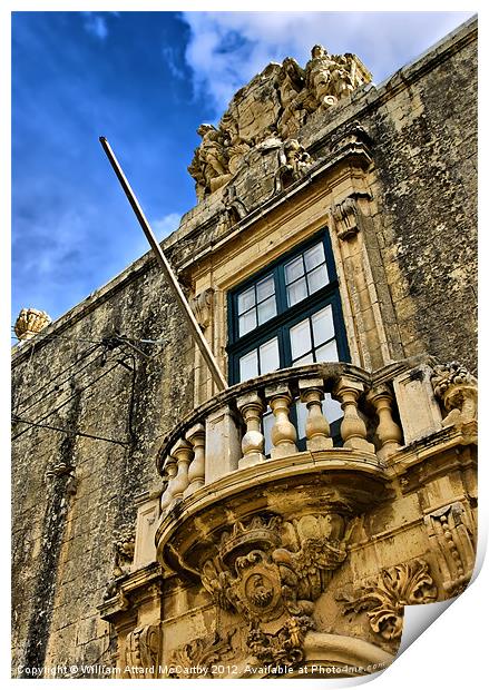 Baroque Balcony Print by William AttardMcCarthy