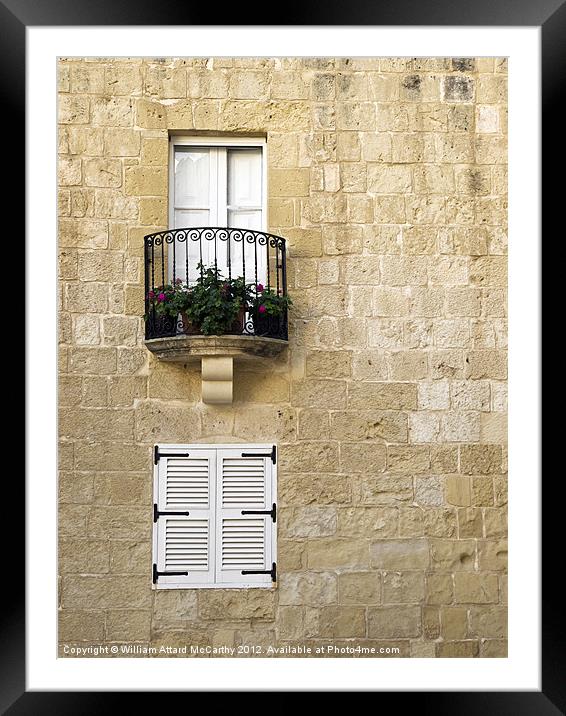 Balcony and Window Framed Mounted Print by William AttardMcCarthy