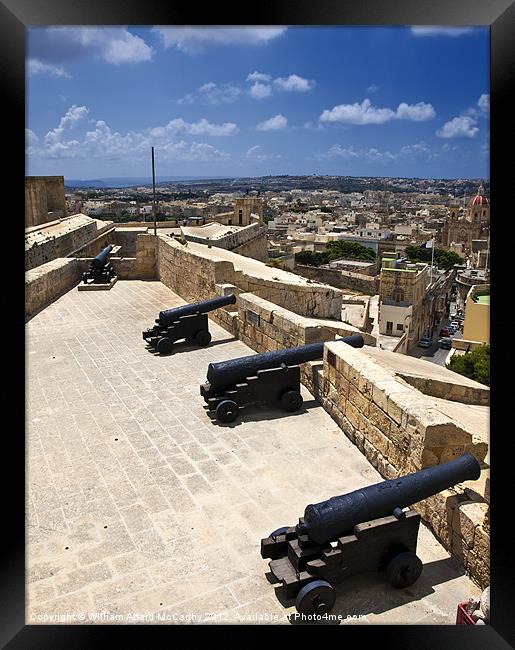 Medieval Battery and Cannons Framed Print by William AttardMcCarthy