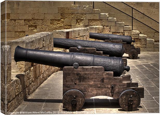 Medieval Cannons Canvas Print by William AttardMcCarthy