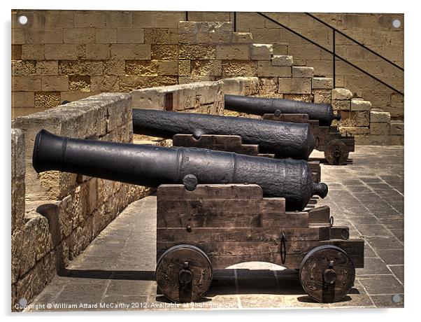 Medieval Cannons Acrylic by William AttardMcCarthy