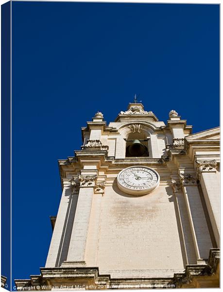 Mdina Cathedral Steeple Canvas Print by William AttardMcCarthy