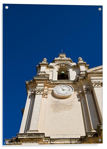 Mdina Cathedral Steeple Acrylic by William AttardMcCarthy
