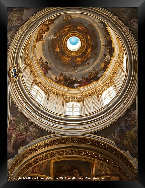 Mdina Cathedral Dome Framed Print by William AttardMcCarthy