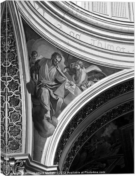 Mdina Cathedral Fresco Canvas Print by William AttardMcCarthy