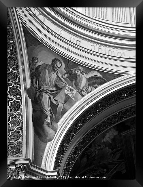 Mdina Cathedral Fresco Framed Print by William AttardMcCarthy