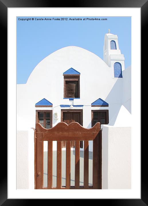 Church, Oia, Santorini Framed Mounted Print by Carole-Anne Fooks