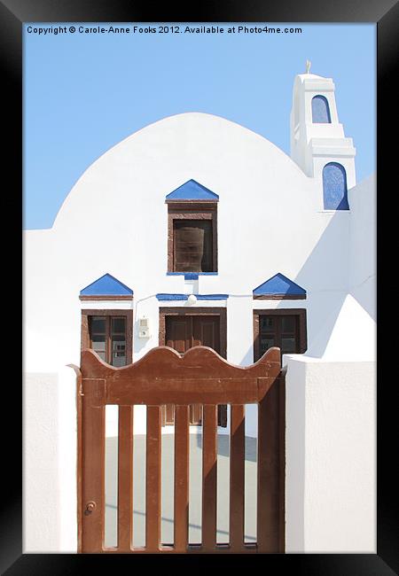 Church, Oia, Santorini Framed Print by Carole-Anne Fooks