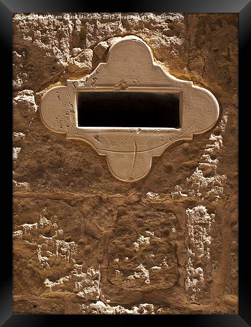 Limestone Letterbox Framed Print by William AttardMcCarthy
