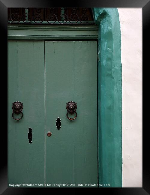 Green Door Framed Print by William AttardMcCarthy