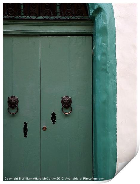 Green Door Print by William AttardMcCarthy