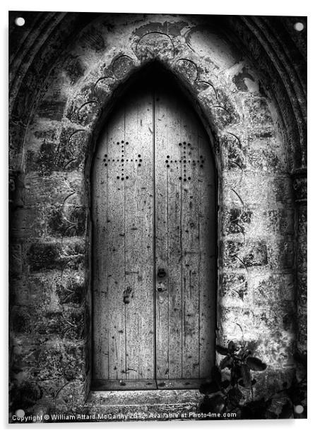 Gothic Chapel Door Acrylic by William AttardMcCarthy