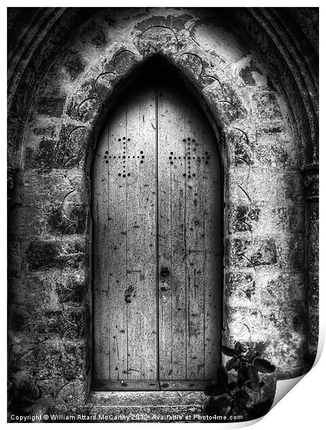 Gothic Chapel Door Print by William AttardMcCarthy