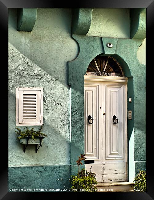 Malta House of Character Framed Print by William AttardMcCarthy