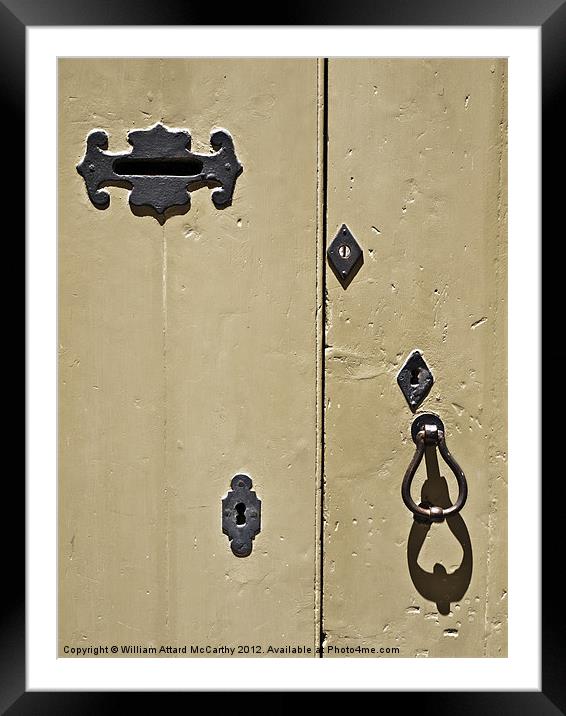 Mdina Door Knocker Framed Mounted Print by William AttardMcCarthy