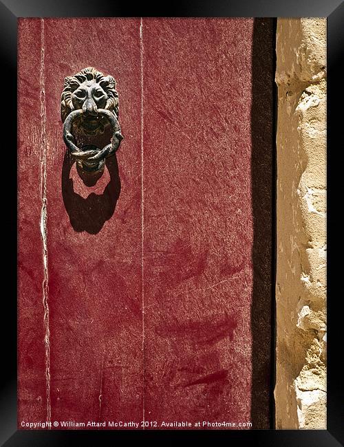 Mdina Door Knocker Framed Print by William AttardMcCarthy