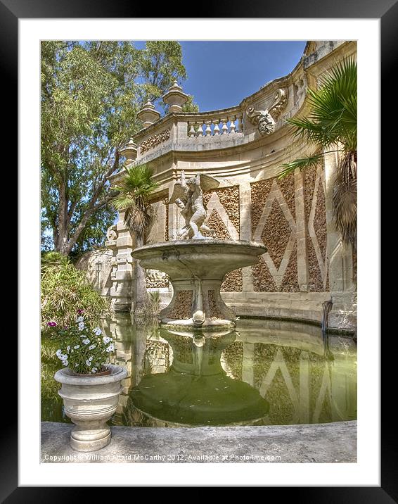 Medieval Fountain Framed Mounted Print by William AttardMcCarthy