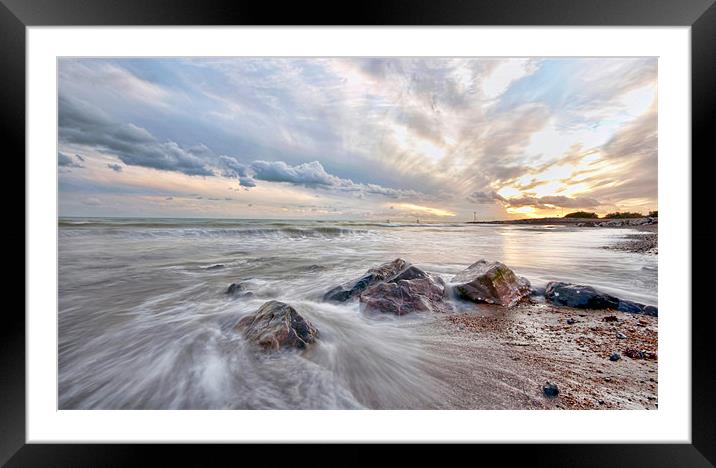goring sunset Framed Mounted Print by marcus franklin