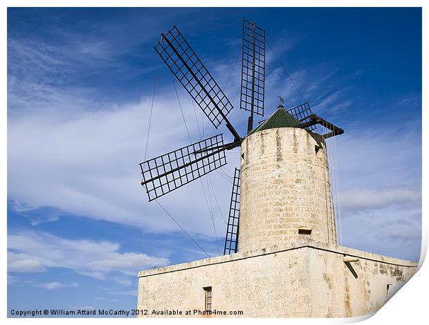 Xarolla Windmill Print by William AttardMcCarthy