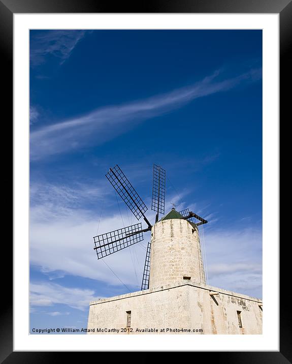 Xarolla Windmill Framed Mounted Print by William AttardMcCarthy