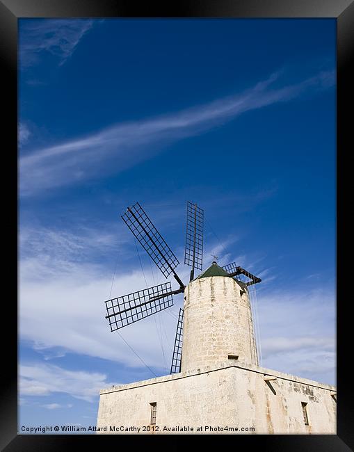 Xarolla Windmill Framed Print by William AttardMcCarthy