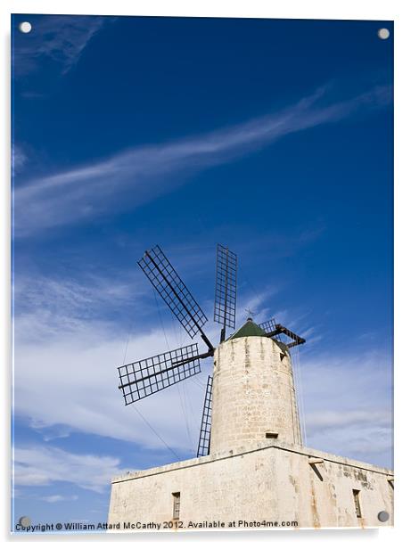 Xarolla Windmill Acrylic by William AttardMcCarthy