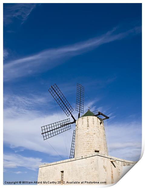 Xarolla Windmill Print by William AttardMcCarthy