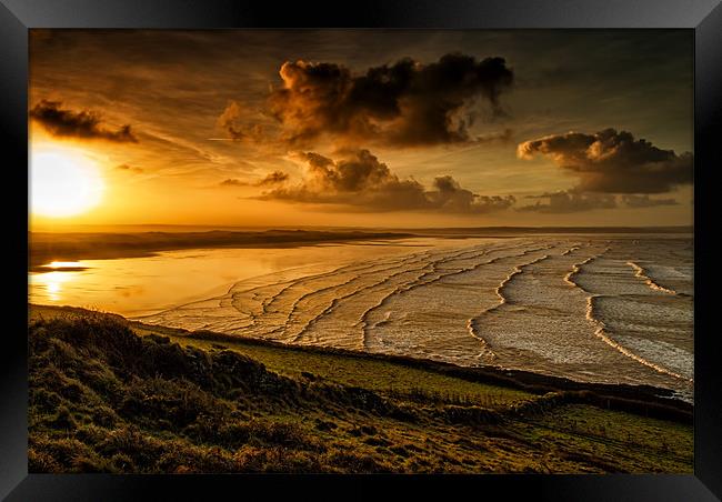 Surfer Sunrise Framed Print by Dave Wilkinson North Devon Ph