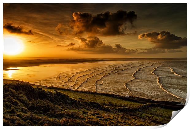Surfer Sunrise Print by Dave Wilkinson North Devon Ph