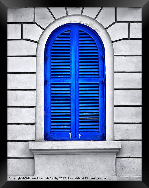 Blue Window Framed Print by William AttardMcCarthy