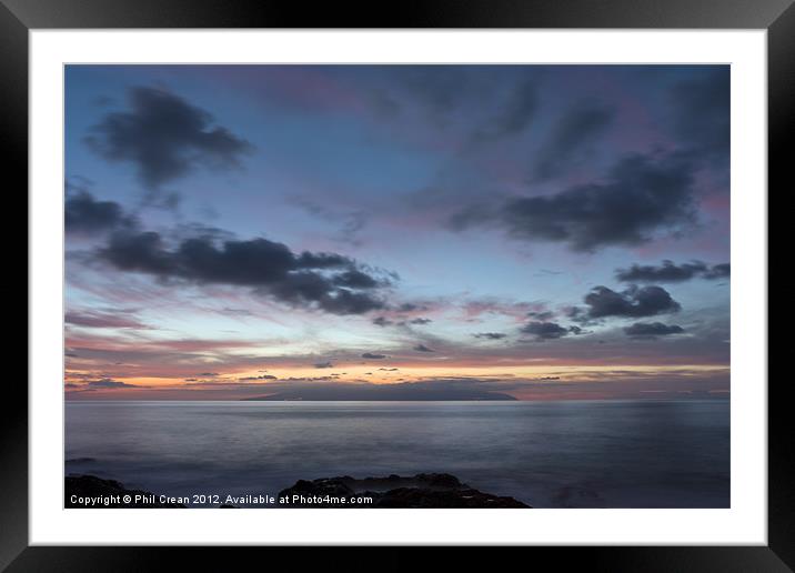 Twilight sky La Gomera Framed Mounted Print by Phil Crean