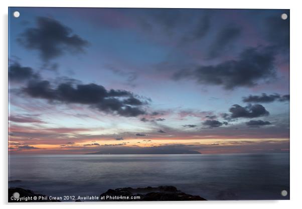 Twilight sky La Gomera Acrylic by Phil Crean