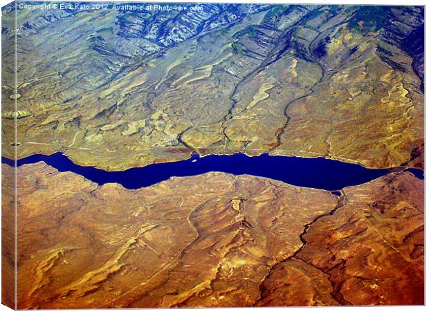 Lake Mead from Air Canvas Print by Eva Kato