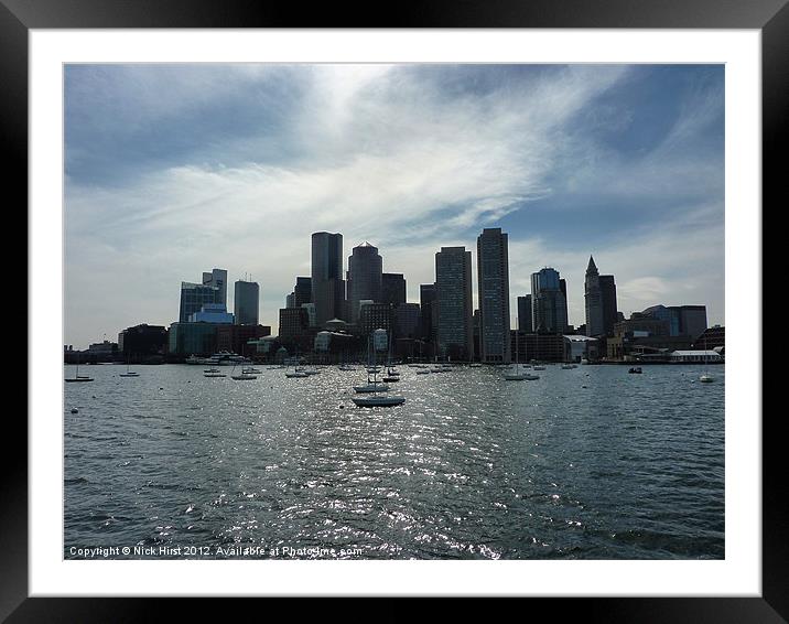 Boston Skyline Framed Mounted Print by Nick Hirst