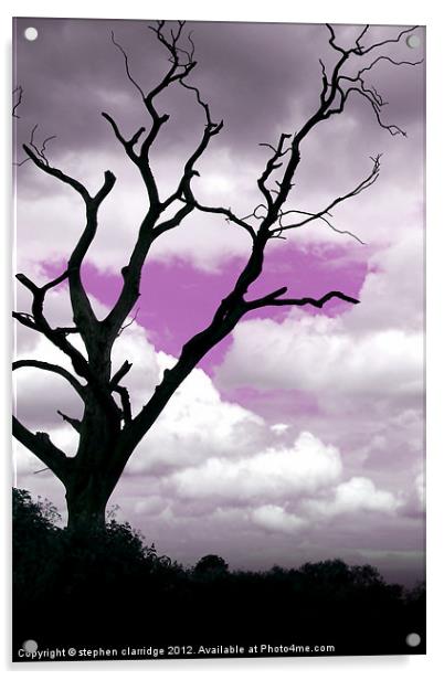 Purple sky tree Acrylic by stephen clarridge