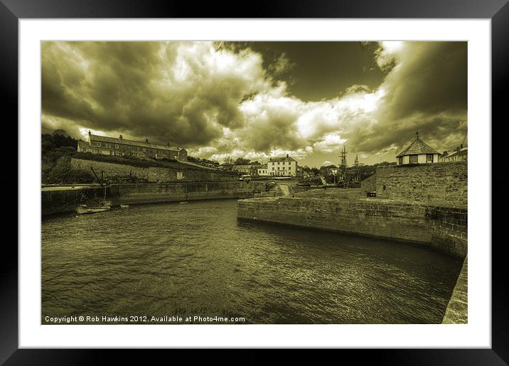 The Harbour at Charlestown Framed Mounted Print by Rob Hawkins
