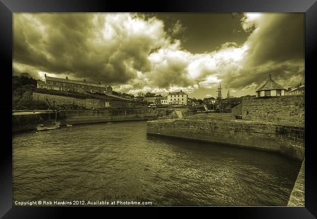 The Harbour at Charlestown Framed Print by Rob Hawkins