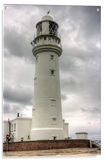 Flamborough Lighthouse Acrylic by Tom Gomez