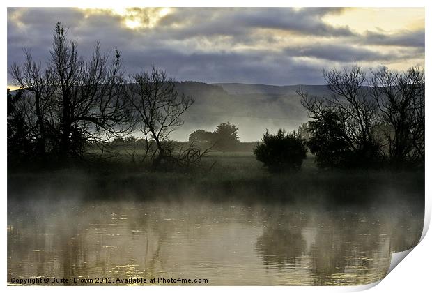 Early morning mist Print by Buster Brown