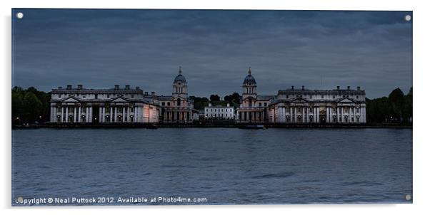 Royal Naval College at Night Acrylic by Neal P