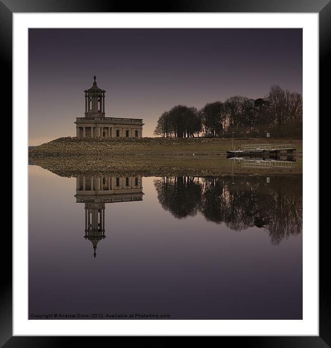 Rutland water reflects Framed Mounted Print by Andrew Driver