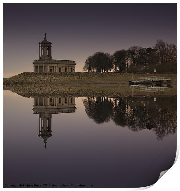 Rutland water reflects Print by Andrew Driver