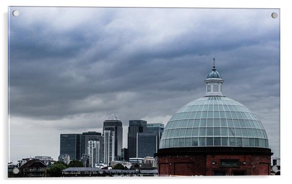 Greenwich Skyline Acrylic by Neal P