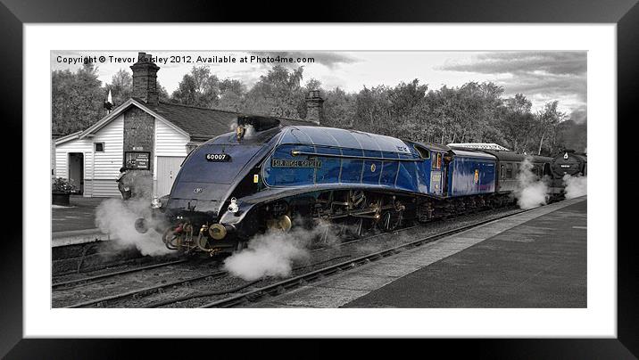 Steam Train    Sir Nigel Gresley Framed Mounted Print by Trevor Kersley RIP