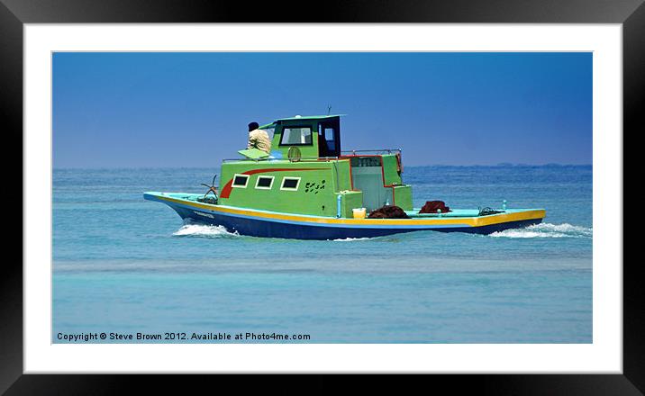 Maldevean Fishing Boat Framed Mounted Print by Steve Brown