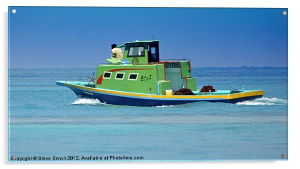 Maldevean Fishing Boat Acrylic by Steve Brown
