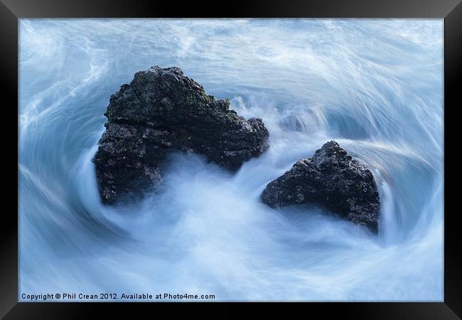 Tide and rocks, Tenerife Framed Print by Phil Crean
