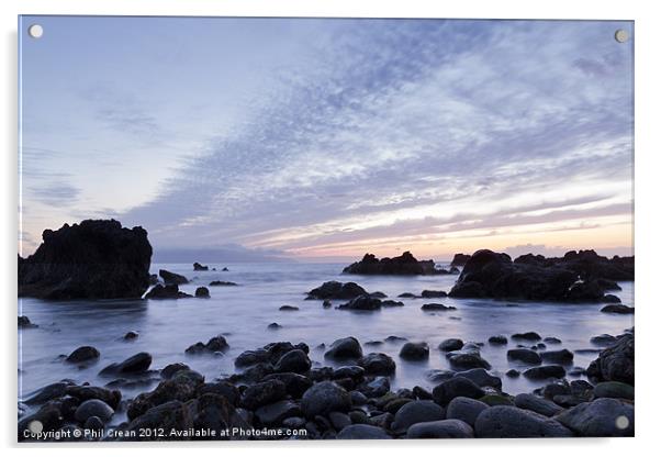 Rocky coast at twilight, Tenerife Acrylic by Phil Crean