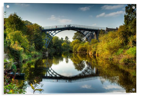 The Iron Bridge Shropshire Acrylic by Adrian Evans