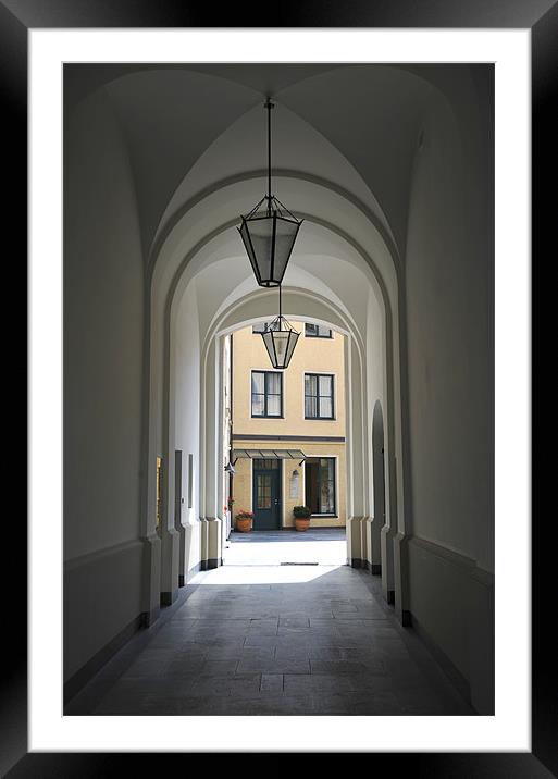 Arched passageway Framed Mounted Print by peter jeffreys